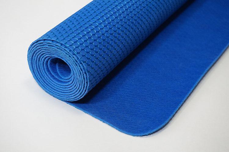 Коврик для йоги каучук синий
