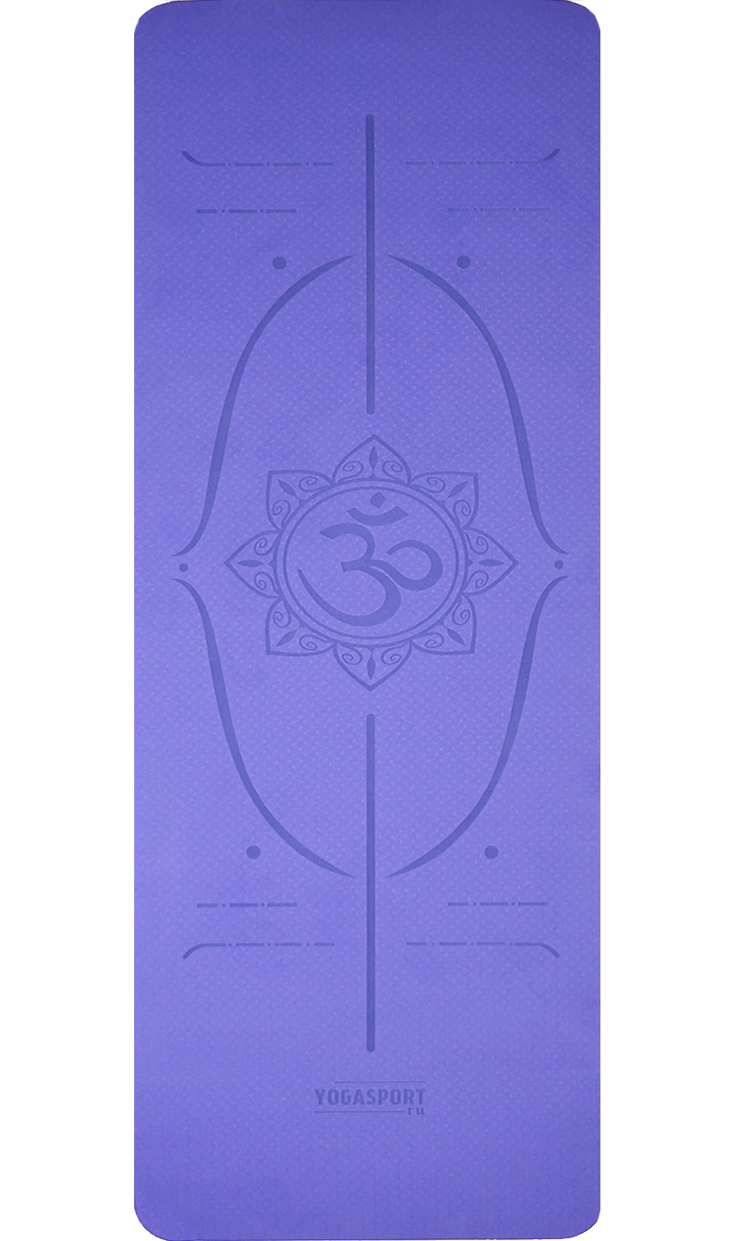 Коврик для йоги TPE с разметкой фиолетовый